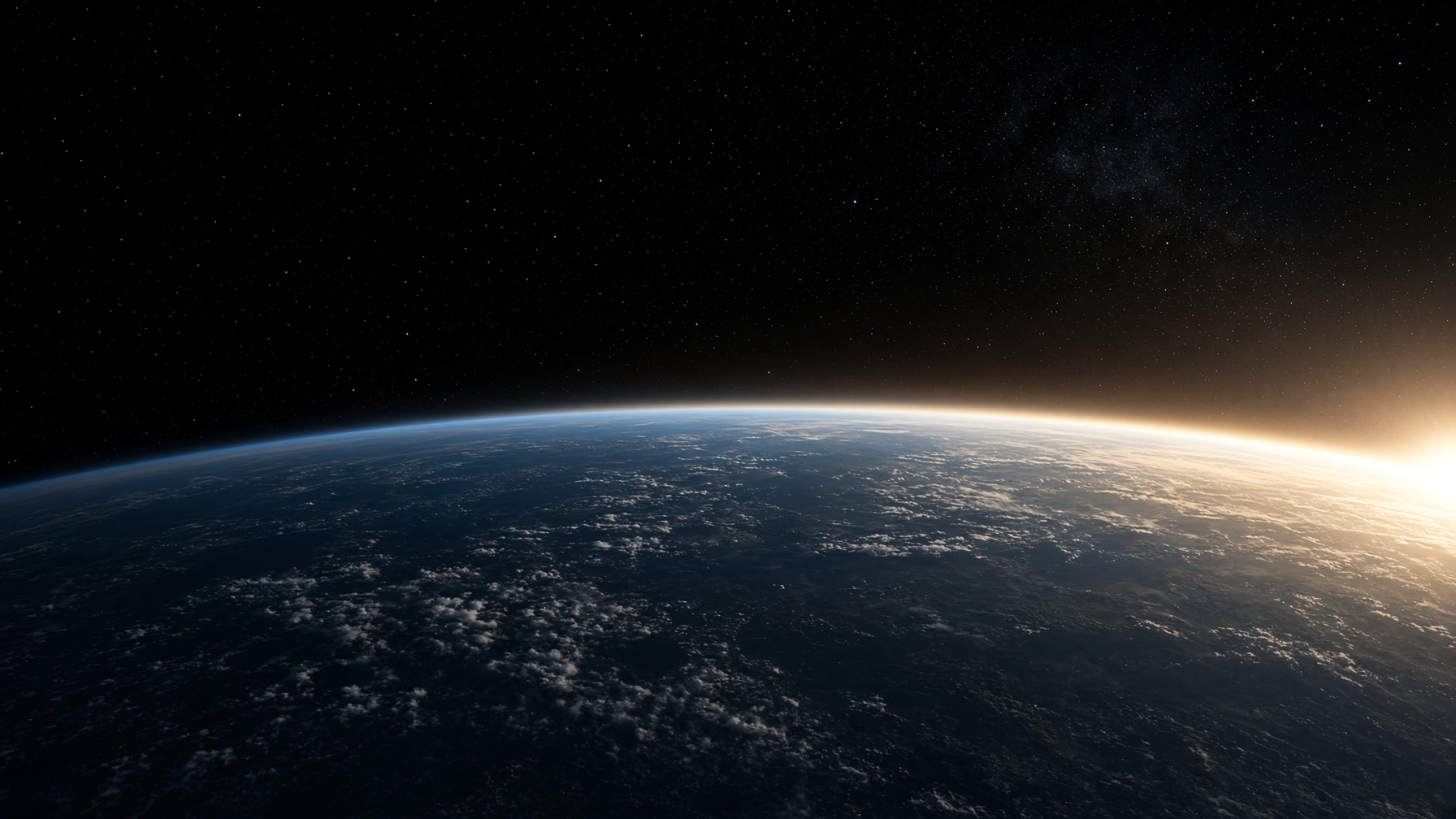 Earth horizon sunrise from orbit